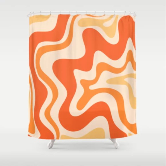 Abstract Orange Shower Curtain - Picture 1 of 1